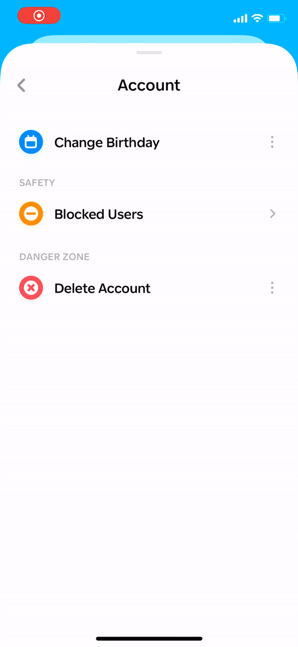Honk — Delete Account