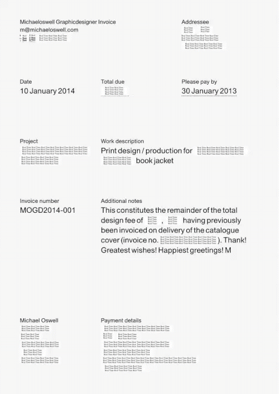Invoices 2014-19 by Michael Oswell